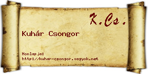 Kuhár Csongor névjegykártya
