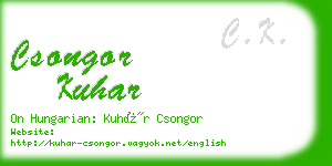 csongor kuhar business card